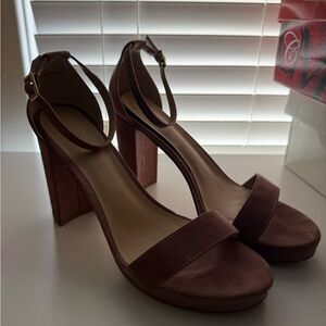 Charlotte Russe Brown Ankle Strap Heels